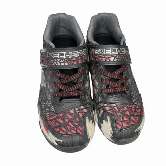 Skechers Kids Light Up Sneakers Tuff Tech Black Red Sz 4 READ - Picture 4 of 10